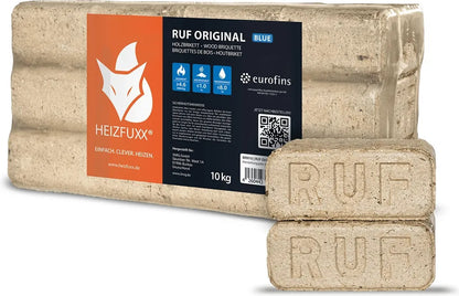 Heizfuxx RUF Original Blue Briketts – 960 kg Palette (96 x 10 kg)