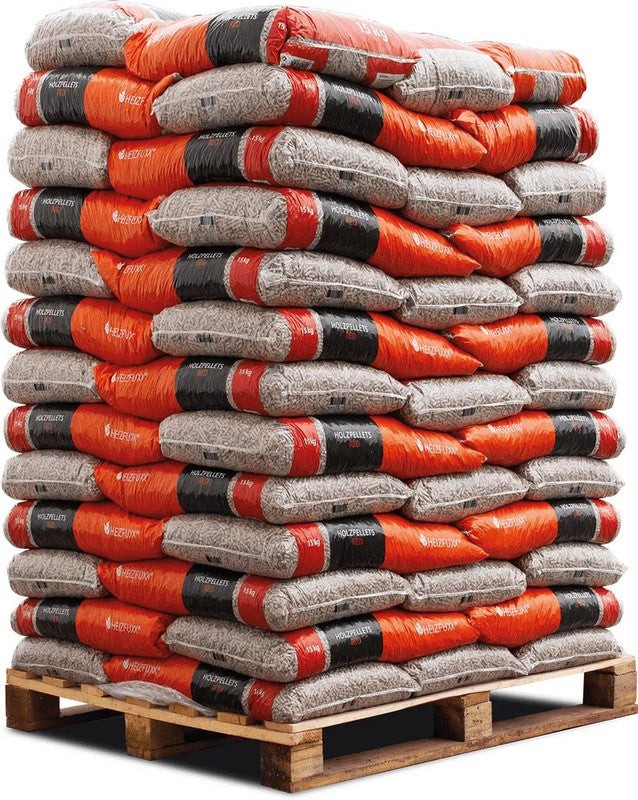 Heizfuxx Holzpellets Red – 975 kg Palette (65 x 15 kg Säcke)
