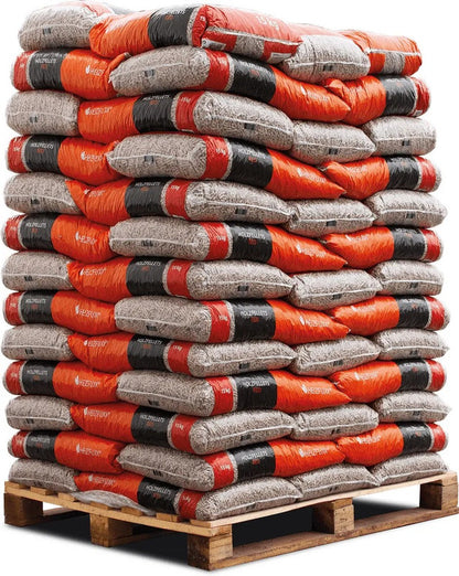 Heizfuxx Holzpellets Red – 975 kg Palette (65 x 15 kg Säcke)