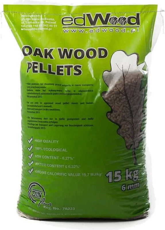 Hartholzpellets Eiche ENplus A1 – 975 kg (65 x 15 kg Säcke)