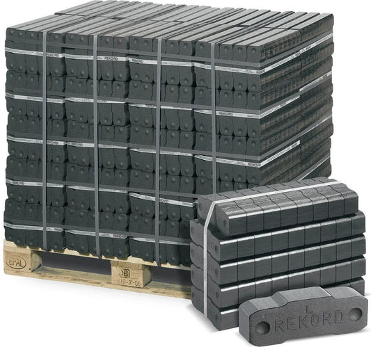 REKORD Braunkohlebriketts – 1000 kg Palette (40 x 25 kg)