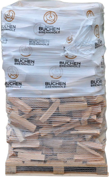 Buchenholz Premium mit Rinde – 50 cm – Palette