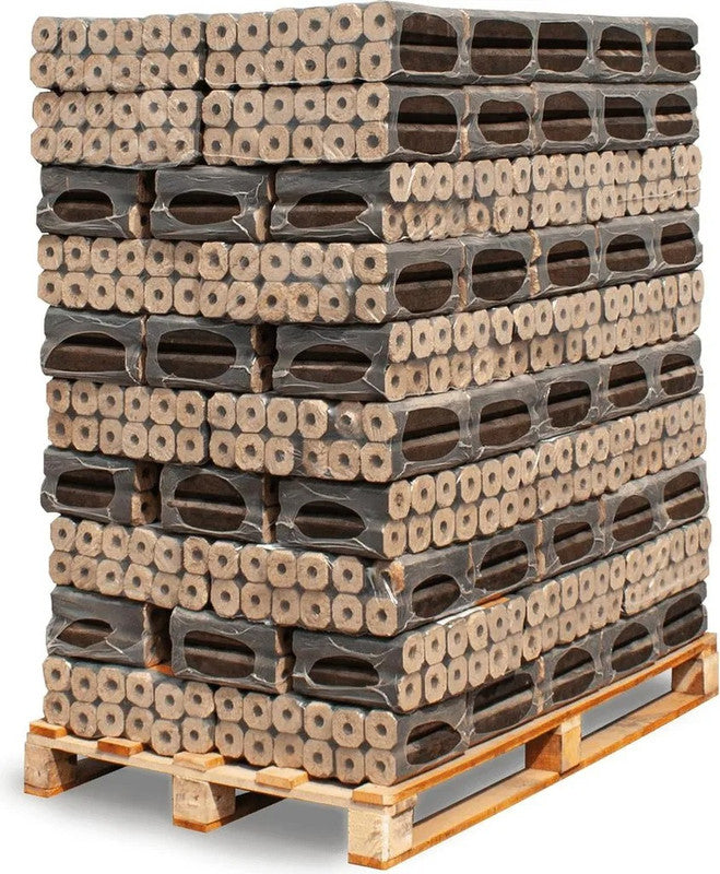 Heizfuxx PiniKay Octagon Hartholzbriketts – 960 kg Palette (96 x 10 kg)