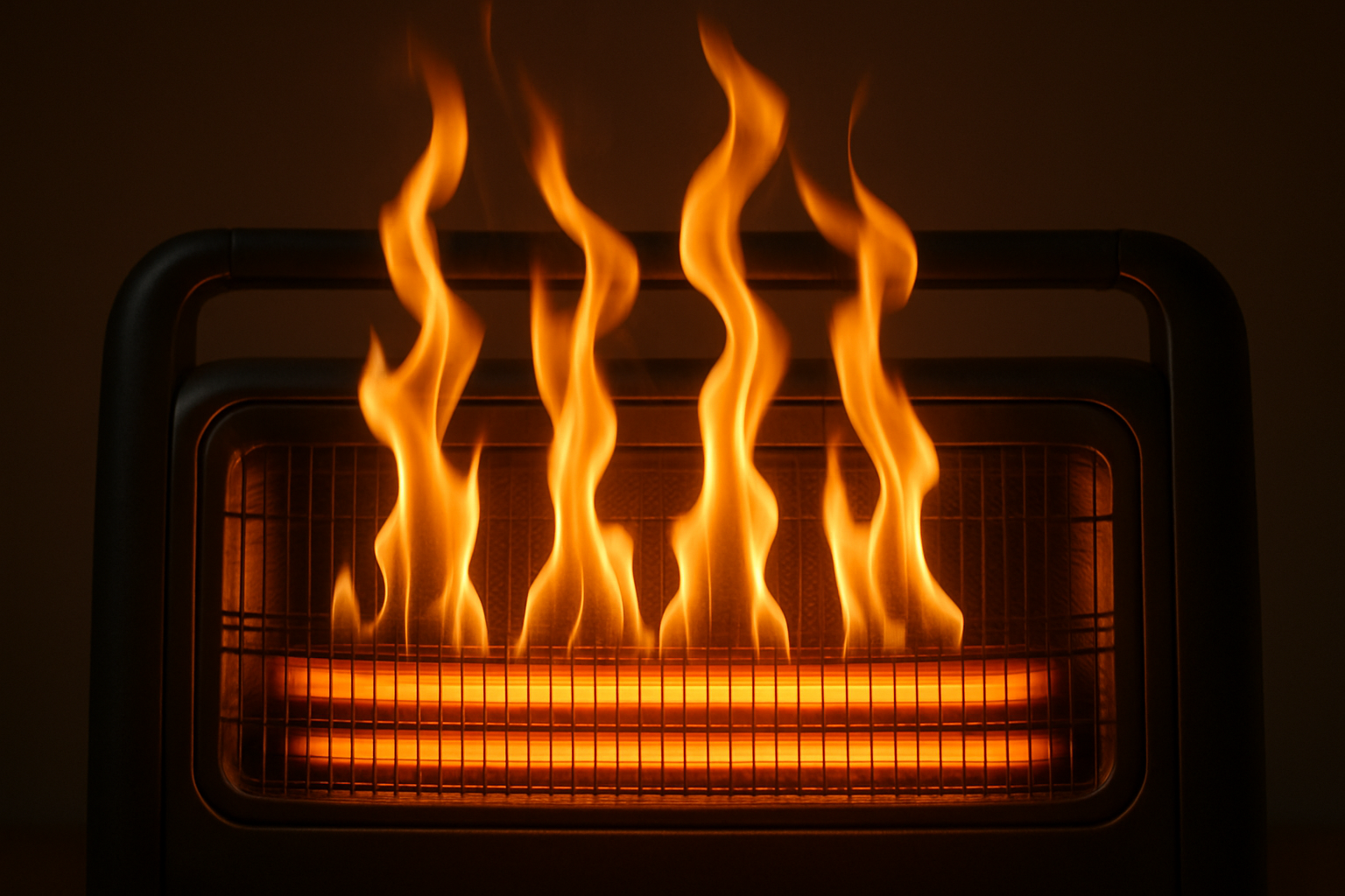 fire on heater